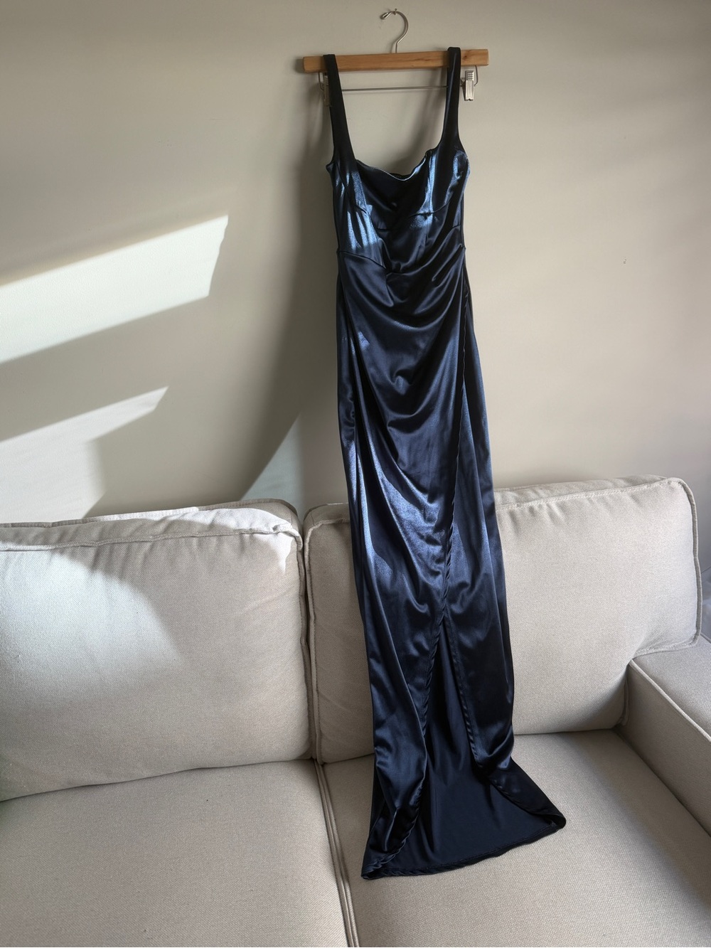 Satin Navy Evening Dress